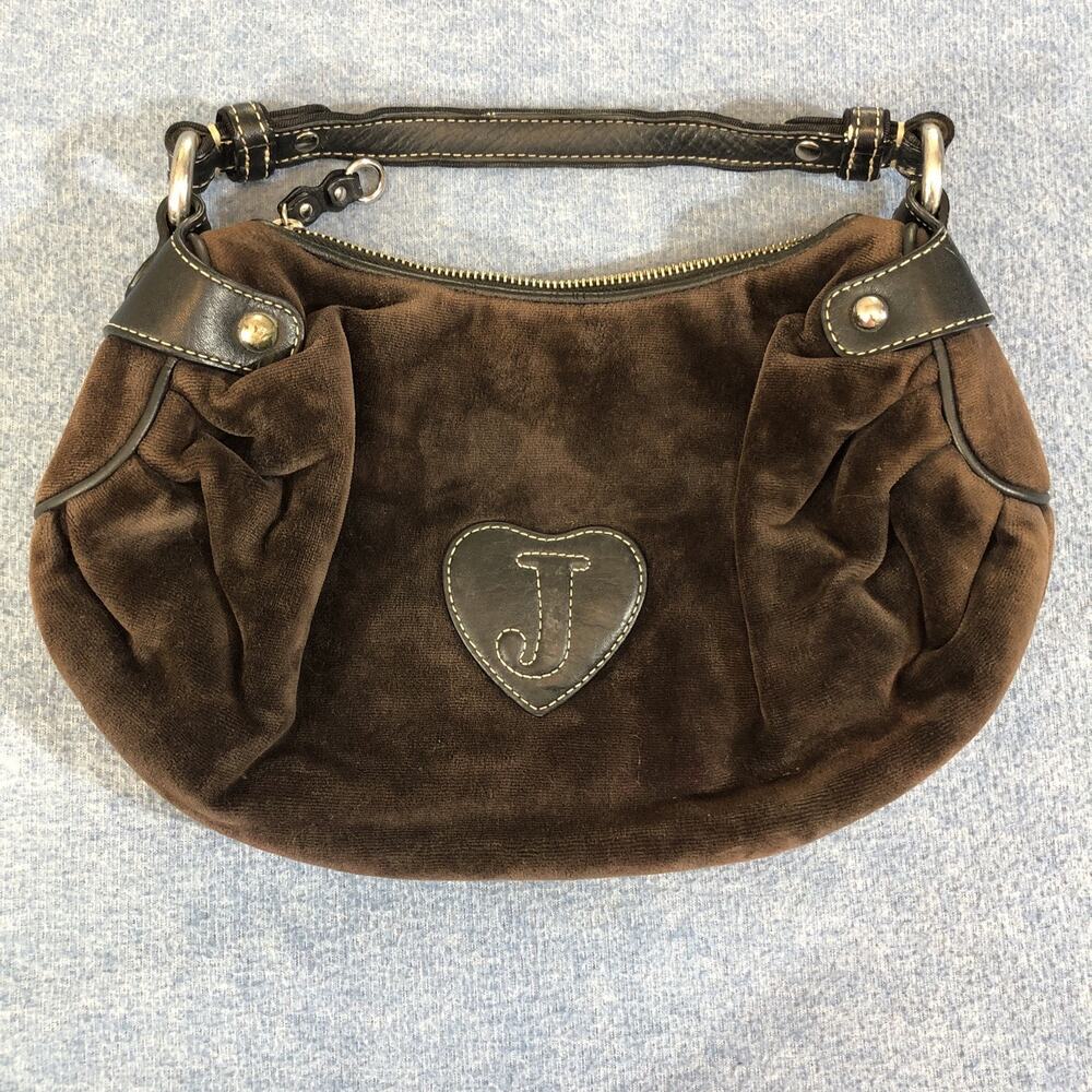 Vtg Brown Juicy Couture Purse Handbag Bag Velour Terry Cloth Juicy City Girl Y2K - Picture 7 of 10